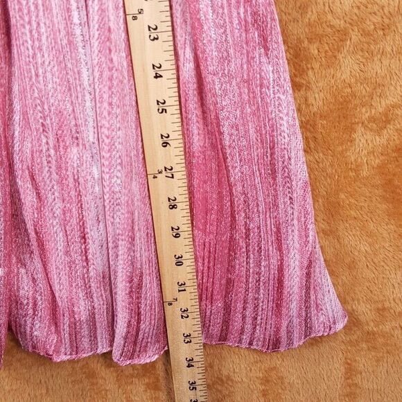 AQUA Womens Dress Medium Pink Shimmer Fit Flare Skater Empire Keyhole Neck - Picture 8 of 9